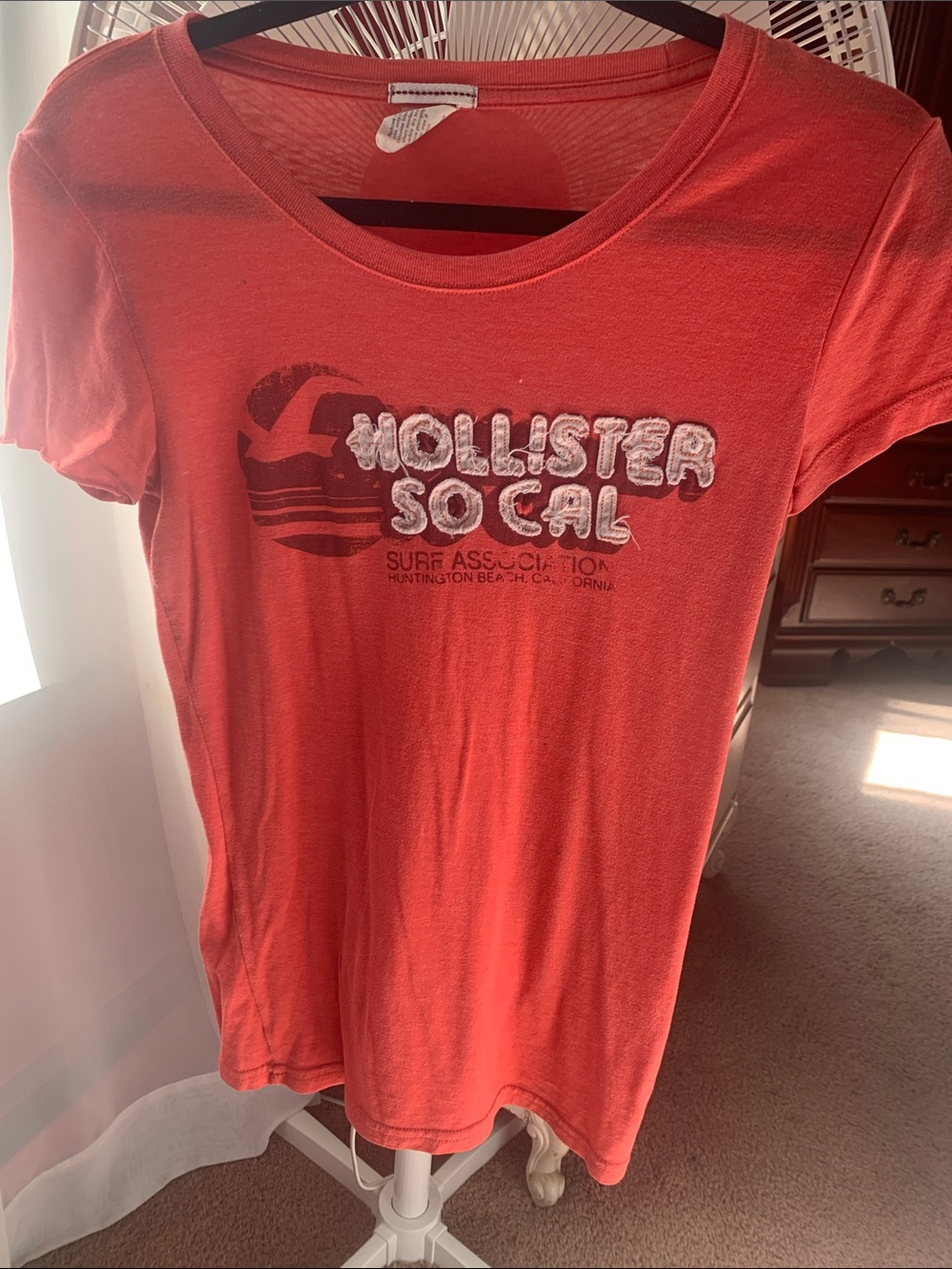 Hollister Coral-Red So Cal Graphic Tee